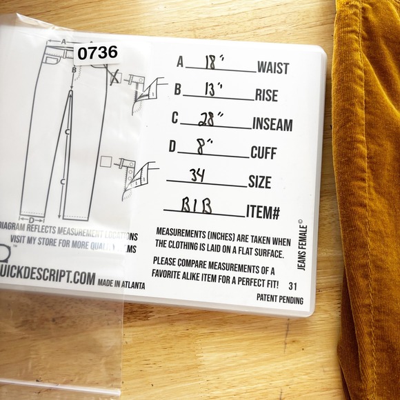 J Crew Corduroy Pants Women Mustard Yellow High Rise Straight Leg Size 34 - Picture 2 of 11